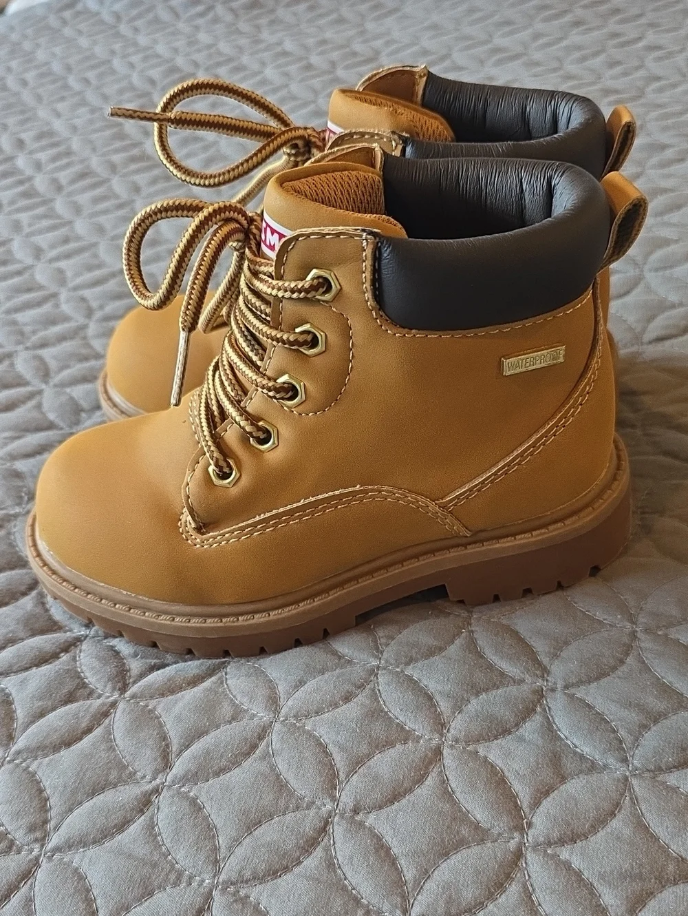 Craftsman Waterproof Toddler Little Kid Lace Up Work Boot Style Shoes, 10, Brown